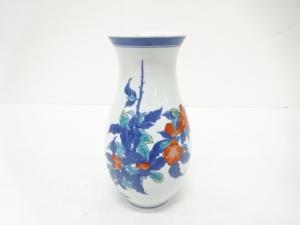 今泉今右衛門造　染錦　花　花瓶